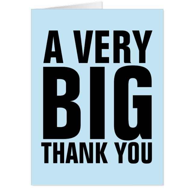A VERY BIG THANK YOU GIANT JUMBO CARD (Front)