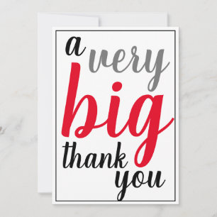 A Very Big Thank You Office Appreciation Red Black Card