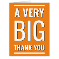 A Very Big Thank You Orange Minimalist Oversized