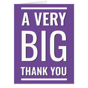 A Very Big Thank You Purple Minimalist Oversized Card