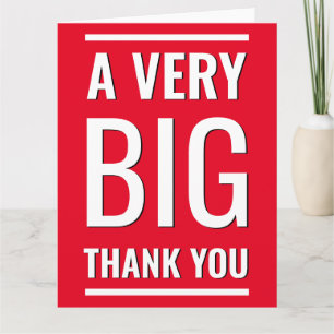A Very Big Thank You Red Minimalist Large Text Card
