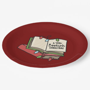 A Very Bookish Christmas Paper Plates