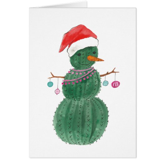 A Very Cactus Christmas Snowman Cards (Front)