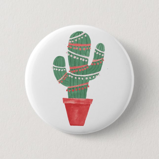 A Very Cactus Christmas Tree Button (Front)