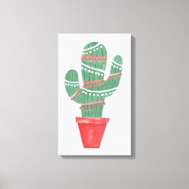 A Very Cactus Christmas Tree Canvas Print (Front)