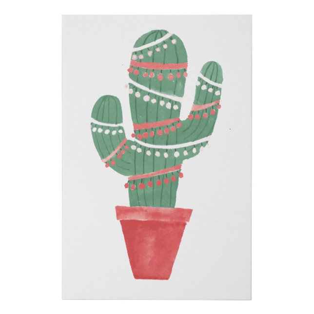 A Very Cactus Christmas Tree Faux Canvas Print (Front)
