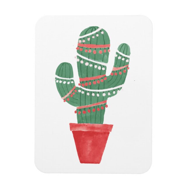 A Very Cactus Christmas Tree Magnet (Vertical)