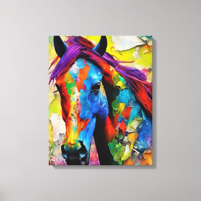 A Very Colorful Horse Canvas Print (Front)