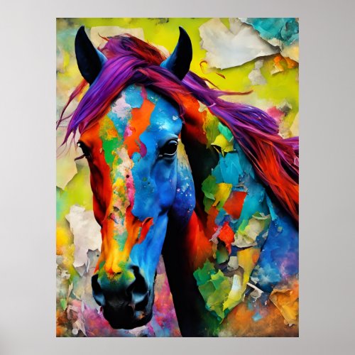 A Very Colorful Horse Poster