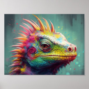 A Very Colorful Lizard Poster