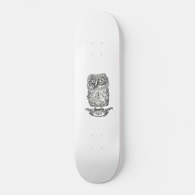 a very cool owl skateboard (Front)