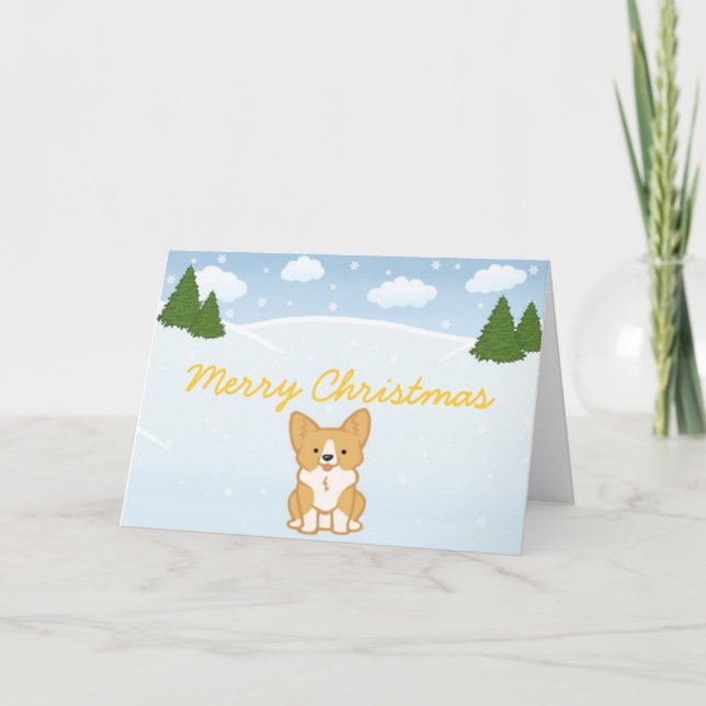 A Very Corgi Christmas - Customizable Holiday Card (Front)