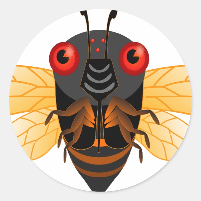 A very cute 17 year cicada classic round sticker (Front)
