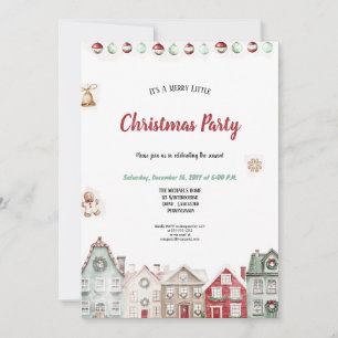 A very cute red and tirqoise christmas party  invitation