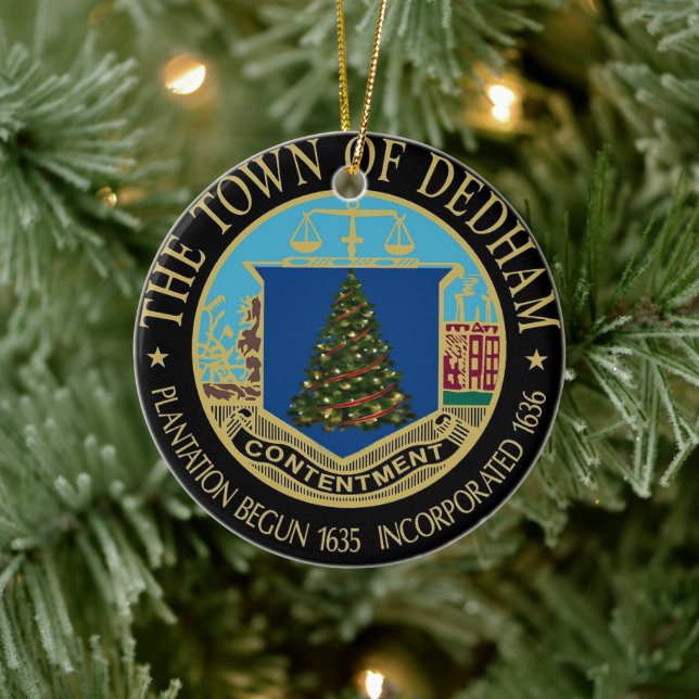 A Very Dedham Christmas Ceramic Ornament (Tree)