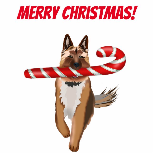 A Very German Shepherd Candy Cane Christmas   Cutout (Front)