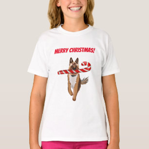 A Very German Shepherd Candy Cane Christmas T-Shirt