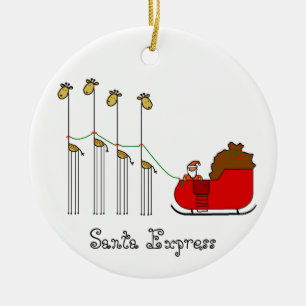 A Very Giraffe Christmas - Santa Express Ceramic Ornament