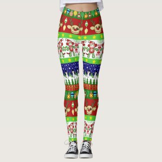 A Very Macabre Ugly Christmas Sweater Leggings