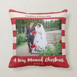 A Very Married Christmas, Photo Personalized Throw Pillow