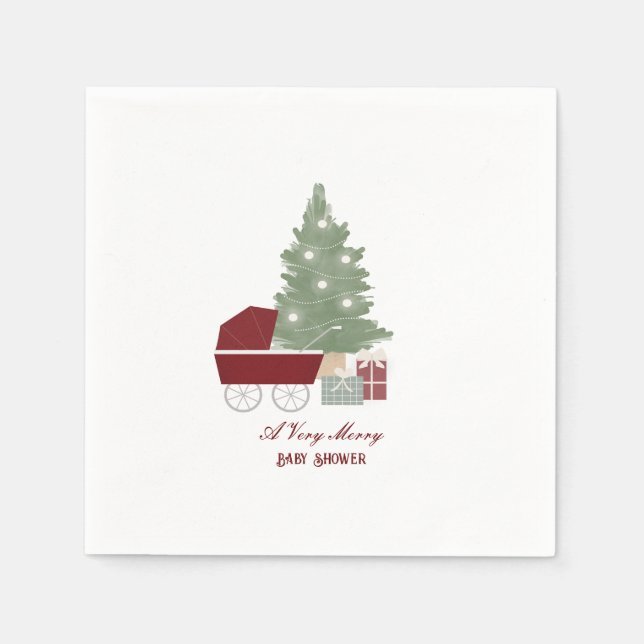 A Very Merry Baby Shower Napkins (Front)