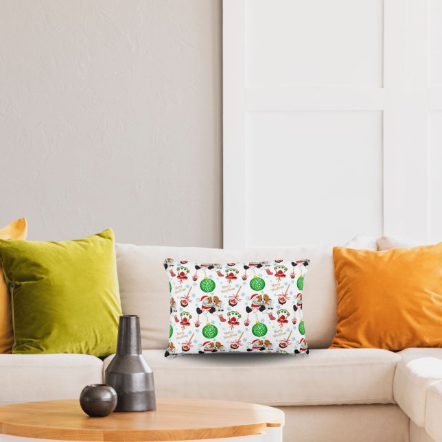 A Very Merry Cavalier King Charles Christmas  Flee Accent Pillow (Creator Uploaded)