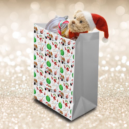 A Very Merry Cavalier King Charles Christmas Medium Gift Bag