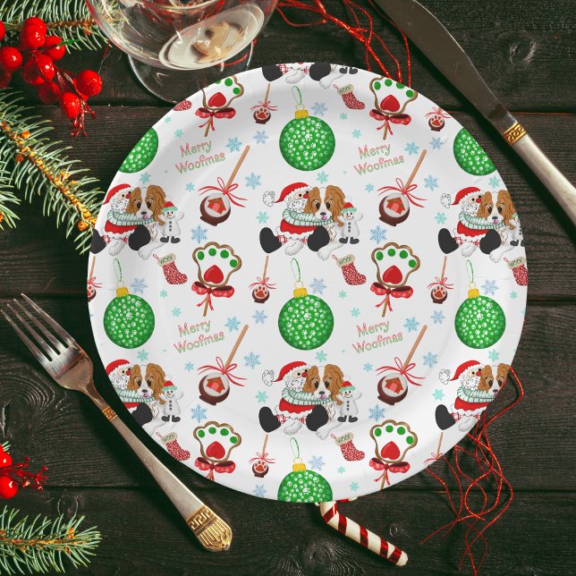 A Very Merry Cavalier King Charles Christmas Paper Plates (Creator Uploaded)