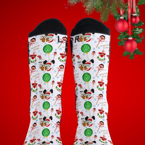 A Very Merry Cavalier King Charles Christmas  Socks