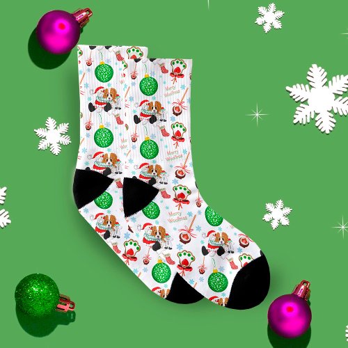 A Very Merry Cavalier King Charles Christmas Socks