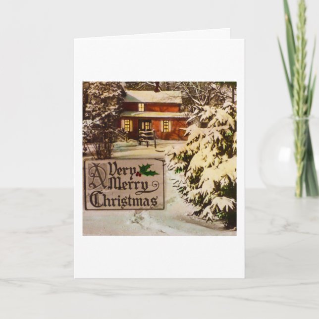 A Very Merry Christmas Classic Traditional Winter Holiday Card (Front)