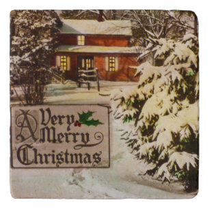 A Very Merry Christmas Classic Traditional Winter Trivet