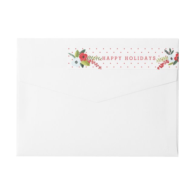A Very Merry Christmas Floral Personalized Wrap Around Label (Back)