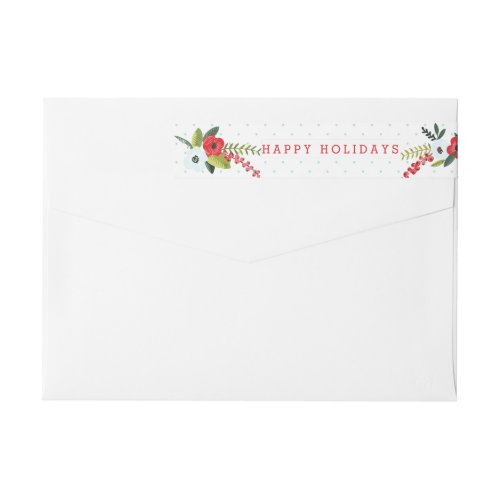 A Very Merry Christmas Floral Personalized Wrap Around Label