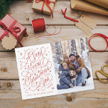 A Very Merry Christmas Hand-Lettering Photo Holiday Card<br><div class="desc">Original hand-lettering by Becky Nimoy with sparkly starry snowflakes,  custom background color; also available in real foil</div>