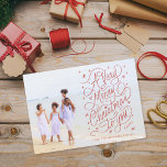 A Very Merry Christmas Hand-Lettering Photo Holiday Card<br><div class="desc">Original hand-lettering by Becky Nimoy with sparkly starry snowflakes,  full bleed photo with lettering overlay; also available in real foil</div>
