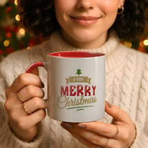 A Very Merry Christmas Modern Holiday Family Name