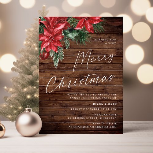 A Very Merry Christmas Party Celebration Rustic Invitation