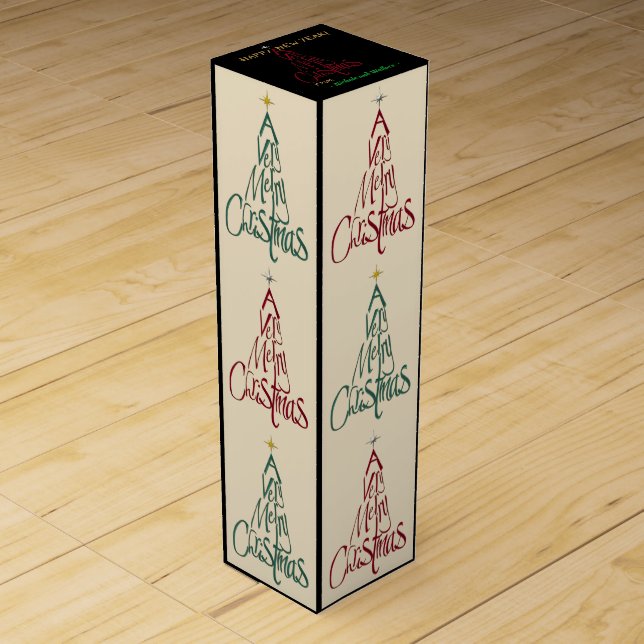A Very Merry Christmas Personalized Wine Box (Front)