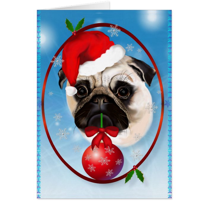 A Very Merry Christmas Pug Card