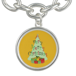A Very Merry Christmas Tree and Gifts Holiday Bracelet