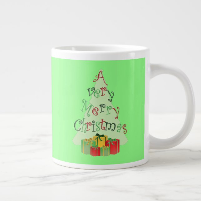 A Very Merry Christmas Tree and Gifts Holiday Mug (Right)