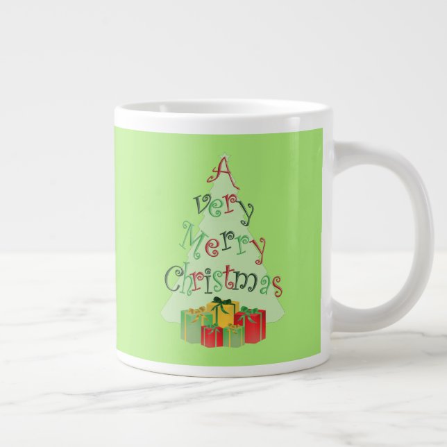 A Very Merry Christmas Tree and Gifts Holiday Mug (Right)