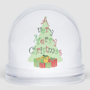 A Very Merry Christmas Tree and Gifts Snow Globe