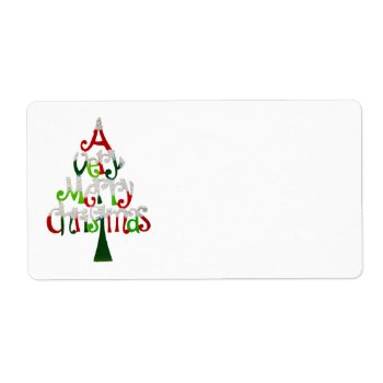 A Very Merry Christmas Tree Label by bonfirechristmas at Zazzle