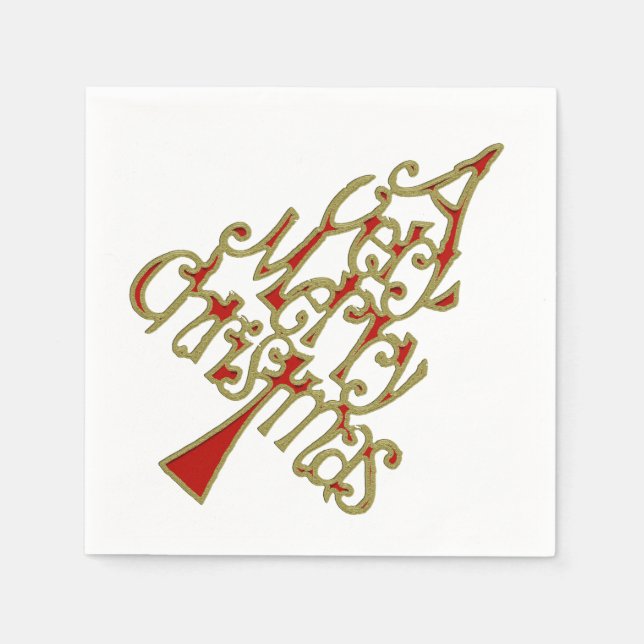 A Very Merry Christmas Tree Napkins (Front)