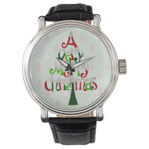 A Very Merry Christmas Vintage Leather Strap Black Watch