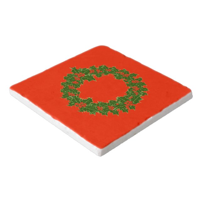 A Very Merry Christmas Wreath    Trivet (Corner)