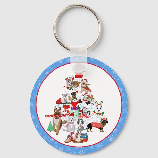 A Very Merry Doggie Christmas  Keychain (Front)