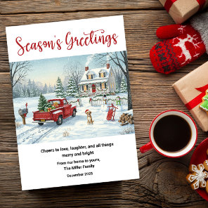 A Very Merry Little Christmas Flat Card Retro